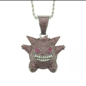 Luxe Gengar Crystal Pendant Necklace Purple Edition